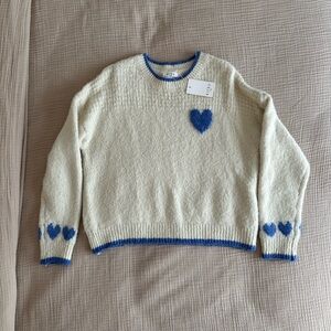 *SOLD* Blue Heart Patterned Sweater